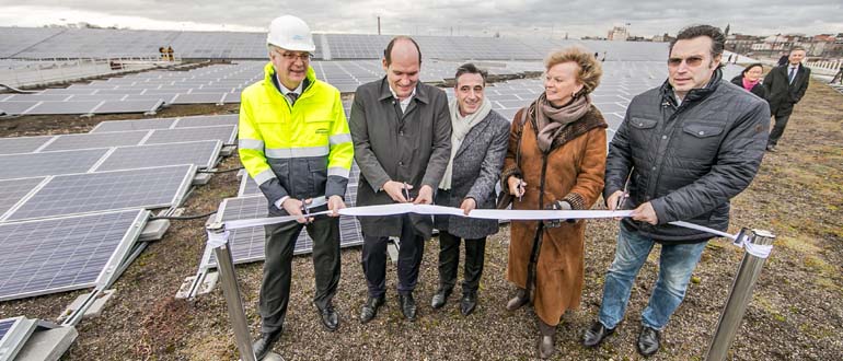 Inhuldiging van de grootste installatie van fotovoltaïsche zonnepanelen van Brussel